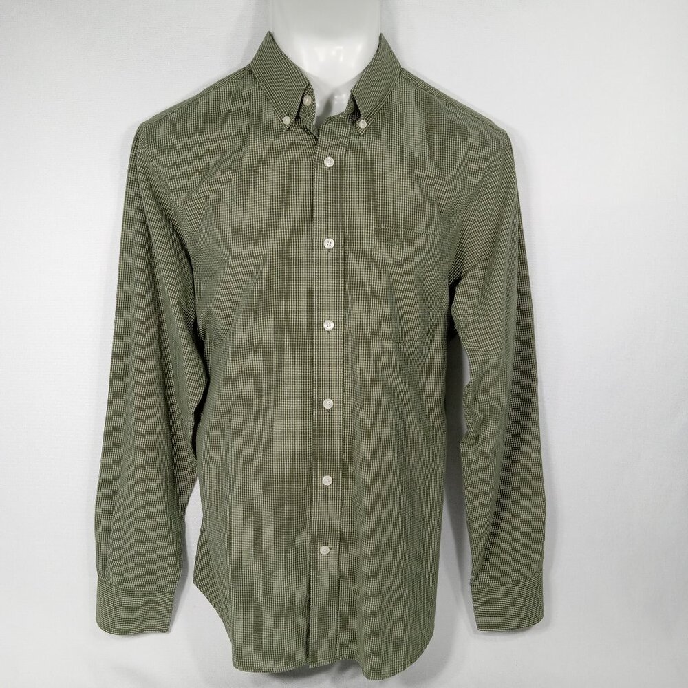 DOCKERS Mens Green Button Down Long Sleeve Shirt Size Medium